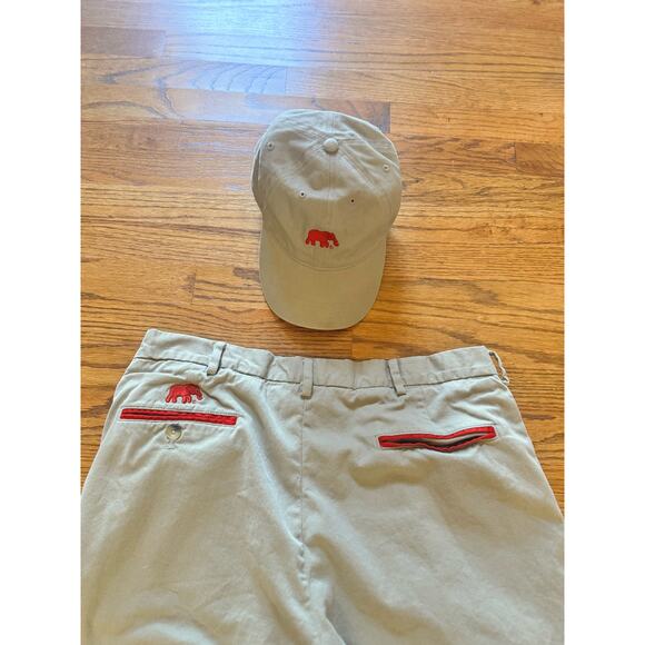 Alabama All American Khakis Mens 36 Pants Matching Hat Bama Elephant Preppy VTG - Picture 2 of 16